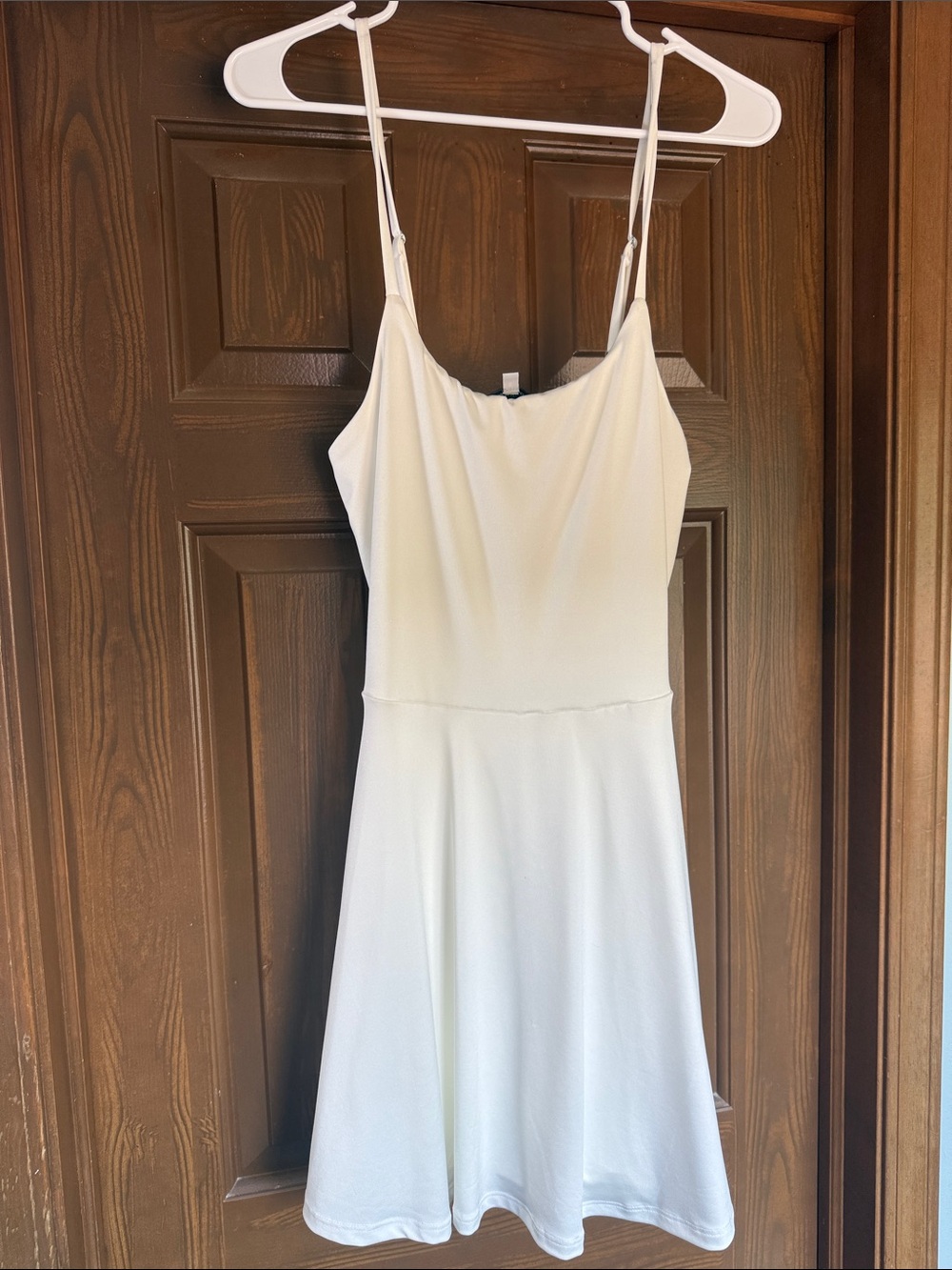 white birch Cream Spaghetti Strap A-Line Dress